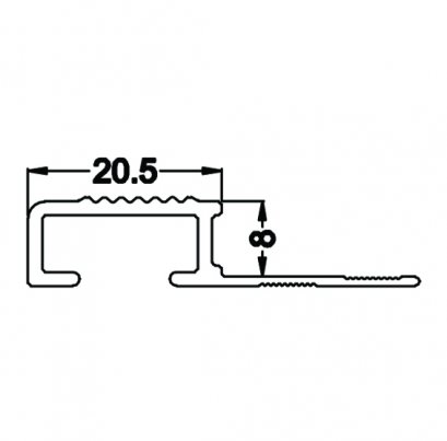 Aluminium Stair Nose 8 mm., 2.5 Meters